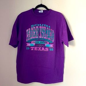 Vintage 1993 Joe Cool South Padre Island Purple Tee Shirt Classic Edition XL 🟣